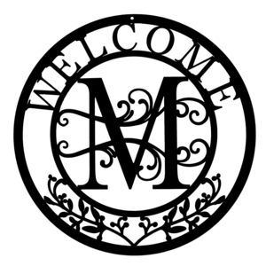 Metal Wall Art, Letter M Monogram, Personalized Name Sign, Black Wall Decor,😹